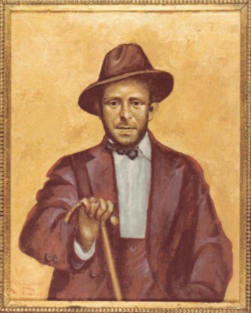 ο Κυρ Φώτης Κόντογλου, ακρυλικό σε ύφασμα